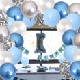thumbnail image 4 of 60 Pcs 12 Inch Metallic Blue Silver Balloons Set with Confetti Balloons for Birthday, Baptism, Wedding, Graduation Decorations and More - Dark Blue, Light Blue with Silver, 4 of 8