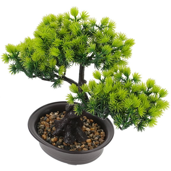 FRCOLOR  Potted Tree Bonsai Pine Outdoor Artificial Plants with Lights Indoor Fake Green