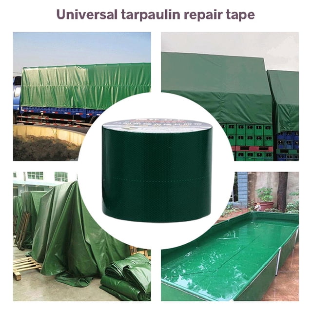 Accesorios de película de cinta adhesiva Reparación de película Cinta de sellado de costura de PVC impermeable Cinta adhesiva para reparación Verde DYNWAVEMX Lona de reparación de carpa