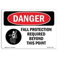 thumbnail image 1 of SignMission OS-DS-A-1824-L-2551 18 x 24 in. OSHA Danger Sign - Fall Protection Required Beyond, 1 of 1