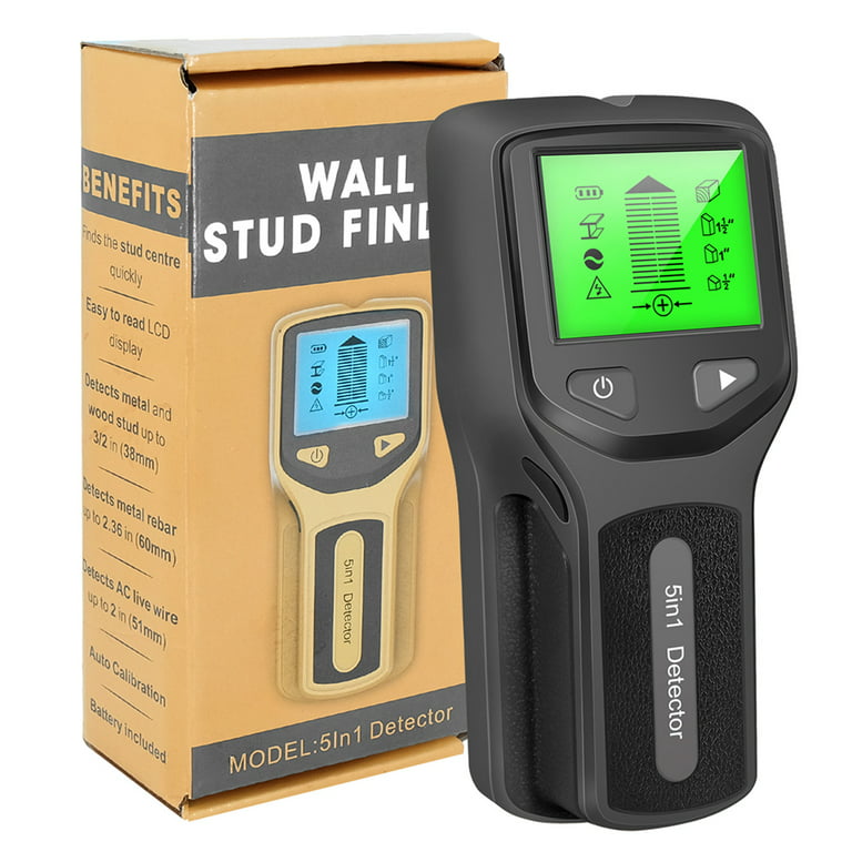 Stud Finder Wall Scanner, 5 in 1 Wall Stud Finder with Bubble Level and LCD  Display & Audio Alarm, Stud Finder Tool for Wall Wood AC Wire Metal Detector  Joist Pipe - Yahoo Shopping