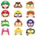 thumbnail image 2 of 1 juego de máscara de media cara con temática de Super Mario para decoración de fiestas, accesorios de cosplay para cumpleaños de niños, máscara de papel para fotografía con forma de bola de maquillaj, 2 of 4