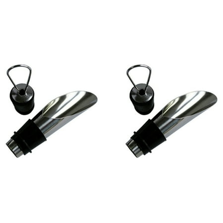 

2X Stainless Steel Wine Stopper Pourer Metal Wine Pouring Drain Bar Home Wine Set Wine Stopper Champagne Stopper