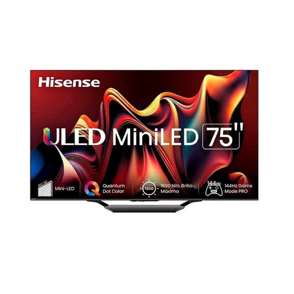 Hisense Television 75U7N Pantalla 75 Pulgadas,Mini-LED Pro Smart Google TV UHD 4K,Control Remoto por Voz con Alexa,Modo de Juego Pro de 144 Hz, Hi-View Engine Pro, Low Reflection Screen