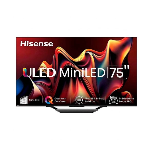 Hisense Television 75U7N Pantalla 75 Pulgadas,Mini-LED Pro Smart Google TV UHD 4K,Control Remoto por Voz con Alexa,Modo de Juego Pro de 144 Hz, Hi-View Engine Pro, Low Reflection Screen