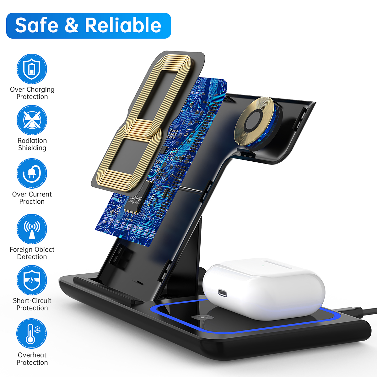 Cshidworld 3-in-1 Wireless Charging Station, 18W Fast Charge photo 2