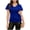 Blue, variant on Women's Party Blouse Sequin Wrap Top V-Neck Short Sleeve Cocktail Shirt with Adjustable Tie Waist, Gold XL