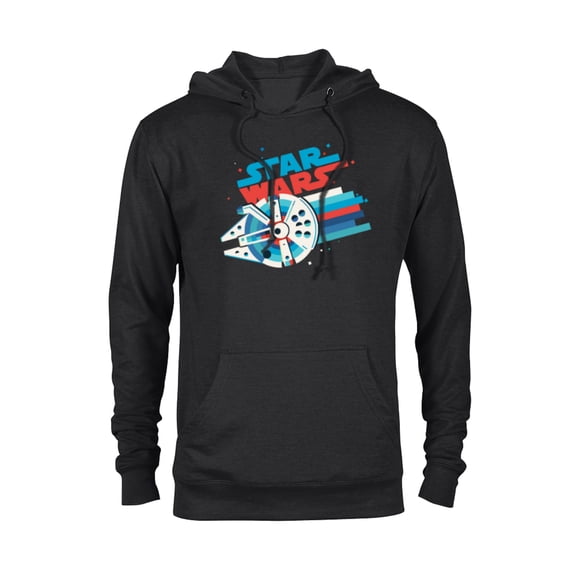 Star Wars Millennium Falcon Red White & Blue Rainbow - Pullover Hoodie for Adults - Customized-Black