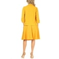 thumbnail image 4 of Women's Two-Piece Suit Set ? 3/4 Sleeve Fitted Blazer and Midi Skirt, 4 of 5