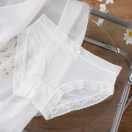 BYHONG Custom Letter Logo Low Waist Striped Tangas No Show Bikini Custom Thongs Women Underwear Panties Cotton Thong Panties for Women White M
