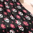 thumbnail image 3 of Black Skull Flower Bow Pattern Blanket,Comfortable Soft Flannel Throw Blanket,All Season,Warm Lightweight Blankets for Sofa Bed Couch Living Room Chair,30"x40", 3 of 4
