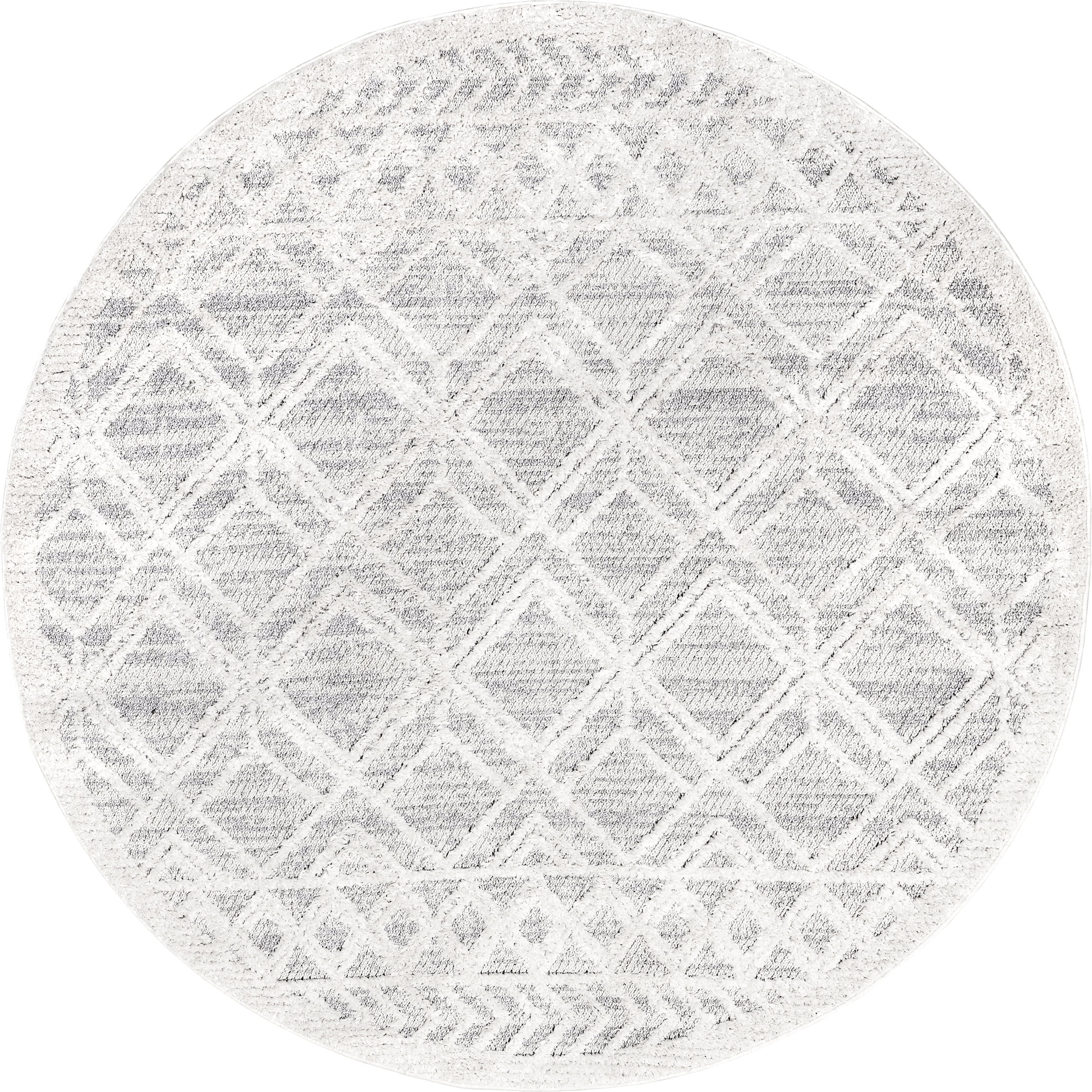 nuLOOM Ansley Moroccan Lattice Tassel Area Rug, 8', Light Grey