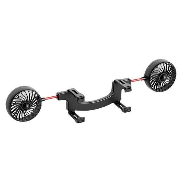 Ventilador de coche USB 5V, ventilador de ventana automático con velocidad Variable, doble cabezal, rotación, viento fuerte, espejo trasero, Mini ventilador USB para camión Fivean unisex
