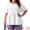 White, variant on Women's Plus Babydoll Crew Neck Short Sleeve Flowy Blouse 2X Greyish Green