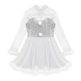 thumbnail image 3 of YiZYiF Kids Girls Christmas Dance Dress Velvet Santa Holiday Festival Xmas Figure Ice Skating Dress White-A 10, 3 of 7