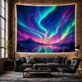 thumbnail image 6 of Northern Lights Aurora Over Mountain Lake in Starry Night Sky, Serene Celestial for Space Enthusiasts, Mystical Nature Wall Art, Christmas Gift, Tapestry Wall Hanging for Bedroom and Living Room, 6 of 7