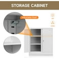 thumbnail image 5 of Metal Storage Cabinet, Garage Storage Cabinet with Doors and 2 Adjustable Shelves, 36" White Metal Cabinet, Locking Cabinet for Home,Garage,Office,School, 5 of 18