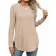 thumbnail image 2 of Camisa de Larga con Cuello Redondo para Mujer, Básica, Holgada, Informal Albaricoque XL, 2 of 5