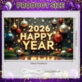 thumbnail image 2 of Golden Stars Happy Year Banner Christmas Ornaments 2026 New Year Display Pine Branches Shiny Lights Festive Backdrop for New Year Party Holiday Gathering Indoor Decoration, 2 of 9
