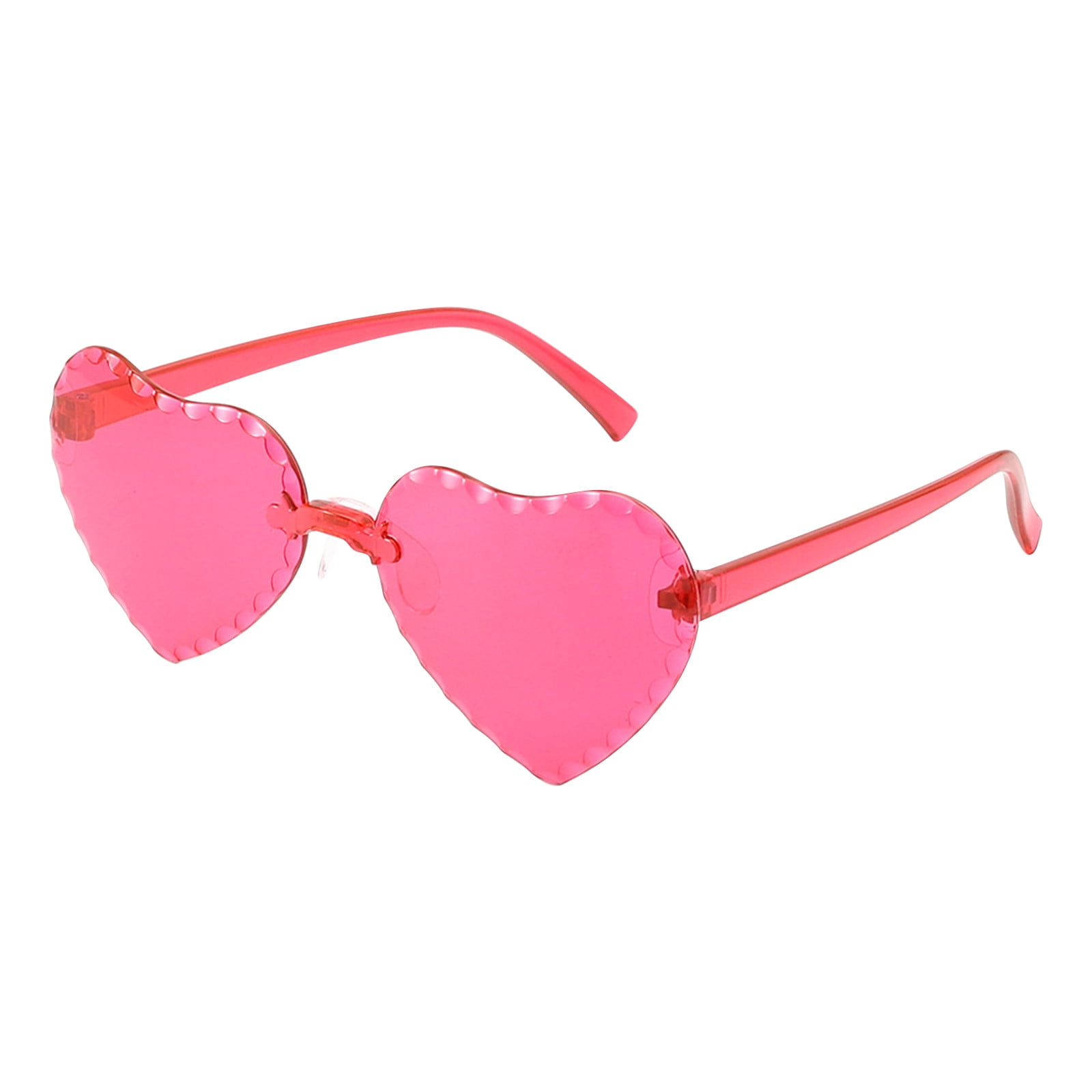 Midsumdr Sunglasses Womens Men Fashion Glasses Candy Colored Heart Shaped Sunglasses Rimless