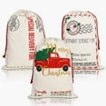 thumbnail image 1 of Large Cotton Santa Sack 27.6 X 19.7 Inches Large Drawstring Bags Gift Sack (3 Pack B), 1 of 7