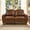 Brown, variant on 59" Classic Loveseat Sofa with Rolled Arms and Brass Nail Trim, Faux Leather Upholstered Couch with Solid Wood Legs for Living Room Study, Burgundy