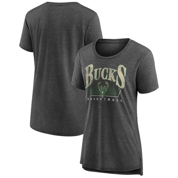 Women's Gray Milwaukee Bucks Selection Tri-Blend T-Shirt