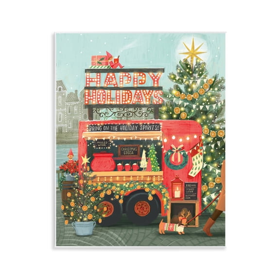Stupell Industries Christmas Beverage Truck Holiday Painting Unframed Art Prints Wall Art, 11 x 14