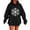 Black, variant on Christmas Sweatshirt Women'S Fashion Casual Winter Christmas Snowflake Print Drawstring Pocket Long Sleeved Sports Tops Oversized Hoodies for Women Black L