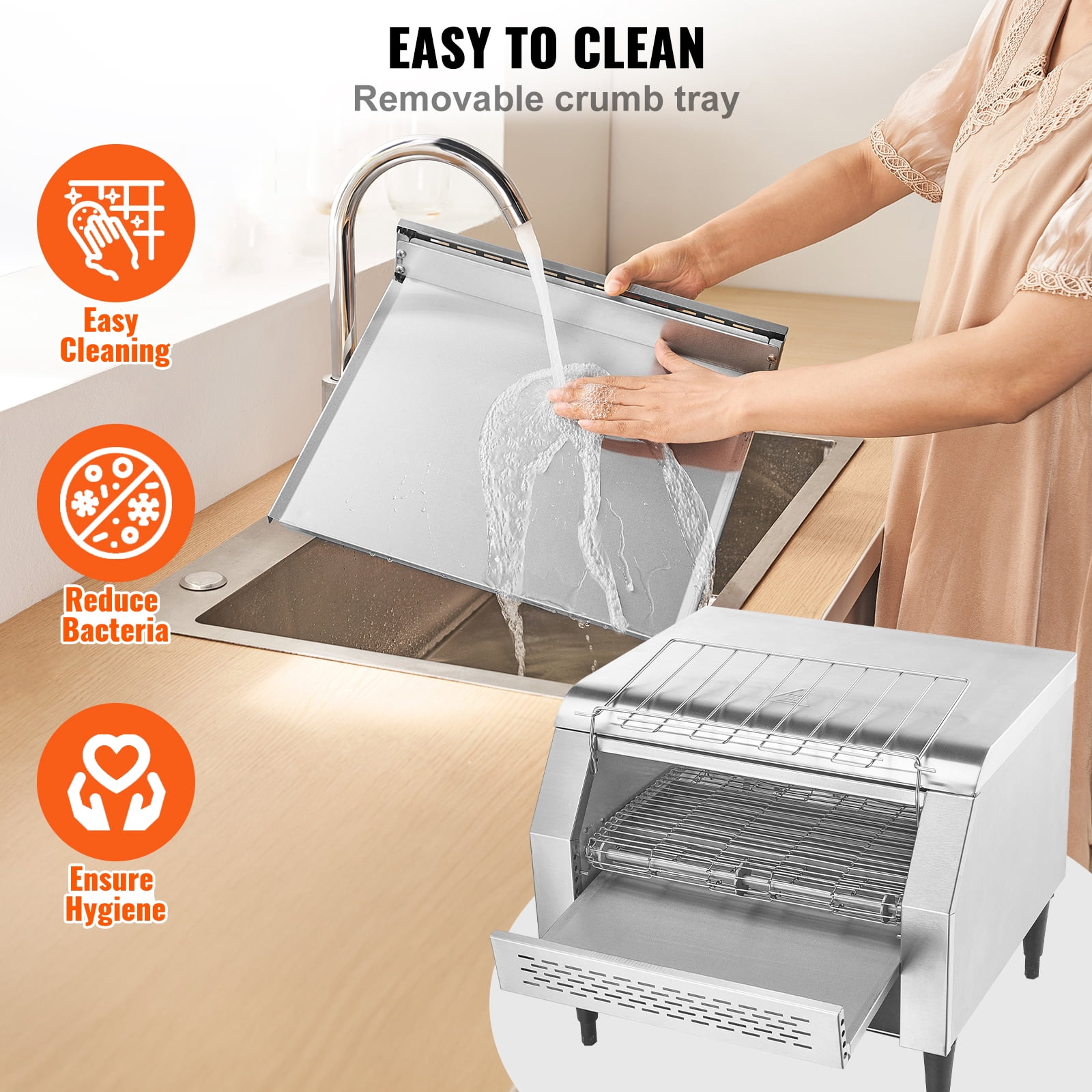 KFFKFF Commercial Conveyor Toaster 450 Slices/Hour Commercial Toaster Heavy Duty