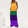 thumbnail image 2 of Feancey Clearance Sales Today Women's Mardi Gras Wide Leg Jumpsuits Trendy Sequin Print Sparkly Overalls One Piece Sleeveless Loose Party Rompers with Pockets Multicolor XXL, 2 of 8