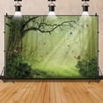 thumbnail image 4 of Green Forest Backdrop Fairy Backdrop for Photography Spring Natural Scenery Butterfly Background Jungle Grass Tree, 4 of 5