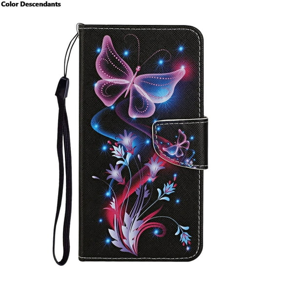 Painted Leather Case For Samsung Galaxy A13 A23 A33 A53 A73 A32 A22 4G 5G Flip Wallet Card Slot Holder Phone Book Cover fluorescen butterfly For A32 5G