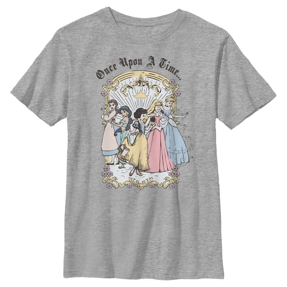 Boy's Disney Princesses Classic Once Upon a Time  Graphic Tee Athletic Heather Small
