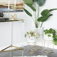thumbnail image 3 of DecMode 23", 19", 16"H Rattan Weave Inspired White Metal Planter with Removeable Ring Stands (3 Count), 3 of 16