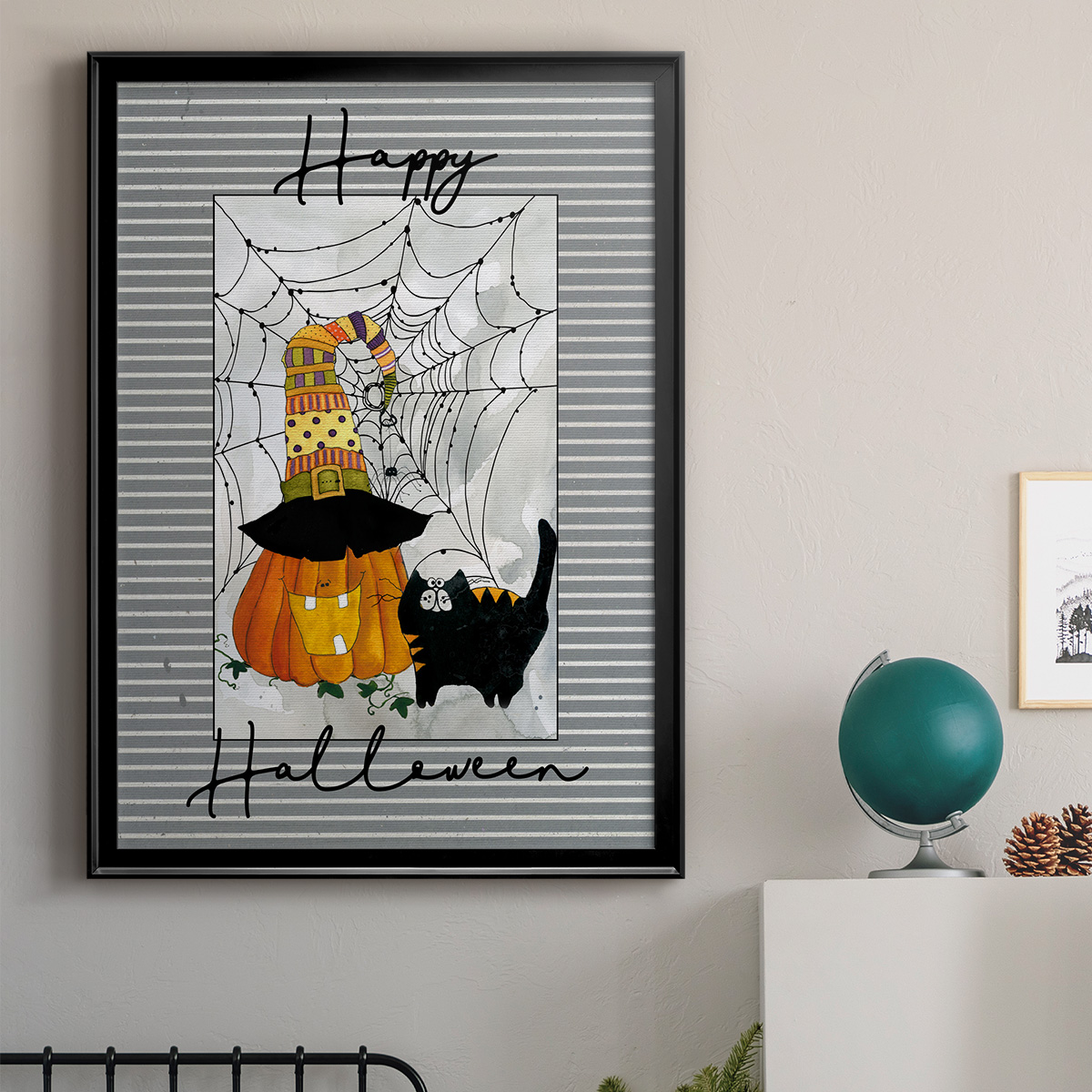 Happy Halloween Pumpkin Premium Classic Framed Print - Ready to Hang