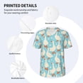 thumbnail image 4 of Balery White Geese and Flower Baseball Jersey for Men Casual Button Down Shirts Short Sleeve Active Team Sports Uniform-Large, 4 of 9