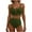 Army Green, variant on Womens Swimsuits Summer Cutout Crisscross Ruched Two Piece Bathing Suit High Waisted Bikini Sets