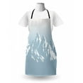 thumbnail image 3 of Snow Mountain Apron, Snow-capped Mount Range Illustration Art on Foggy Background, Unisex Kitchen Bib with Adjustable Neck for Cooking Gardening, Adult Size, Pale Blue Grey and White, by Ambesonne, 3 of 4