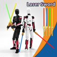 thumbnail image 3 of Figura de acción T13 ya ensamblada Paquete de 2 figuras de acción multicolores Titan 13 Maniquí con sable láser Impreso en 3D T 13 Lucky 13 Robo 13 Figuras de acción Figura De Acci?N T13 Negro Rojo Bl, 3 of 5