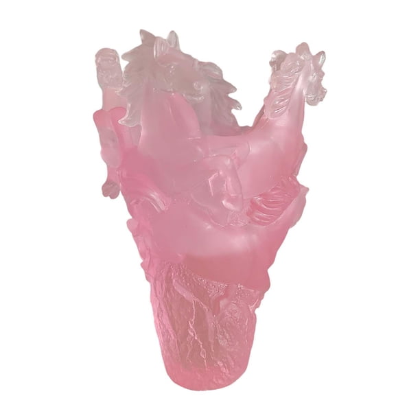 Jarrón de resina con forma de caballo, florero moderno para fotos, maceta para mesa Rosa