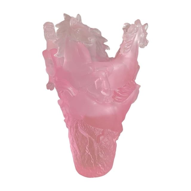 simhoa Multi Horses Shaped Vase Creative Design for Dining Table Living Room Mantle Pink
