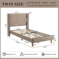 thumbnail image 3 of Zanmintaobo Twin Corduroy Upholstered Bed with 42.5" Wingback Headboard,Metal & Wood Slats,No Box Spring Needed,Easy Assembly,Mink, 3 of 8