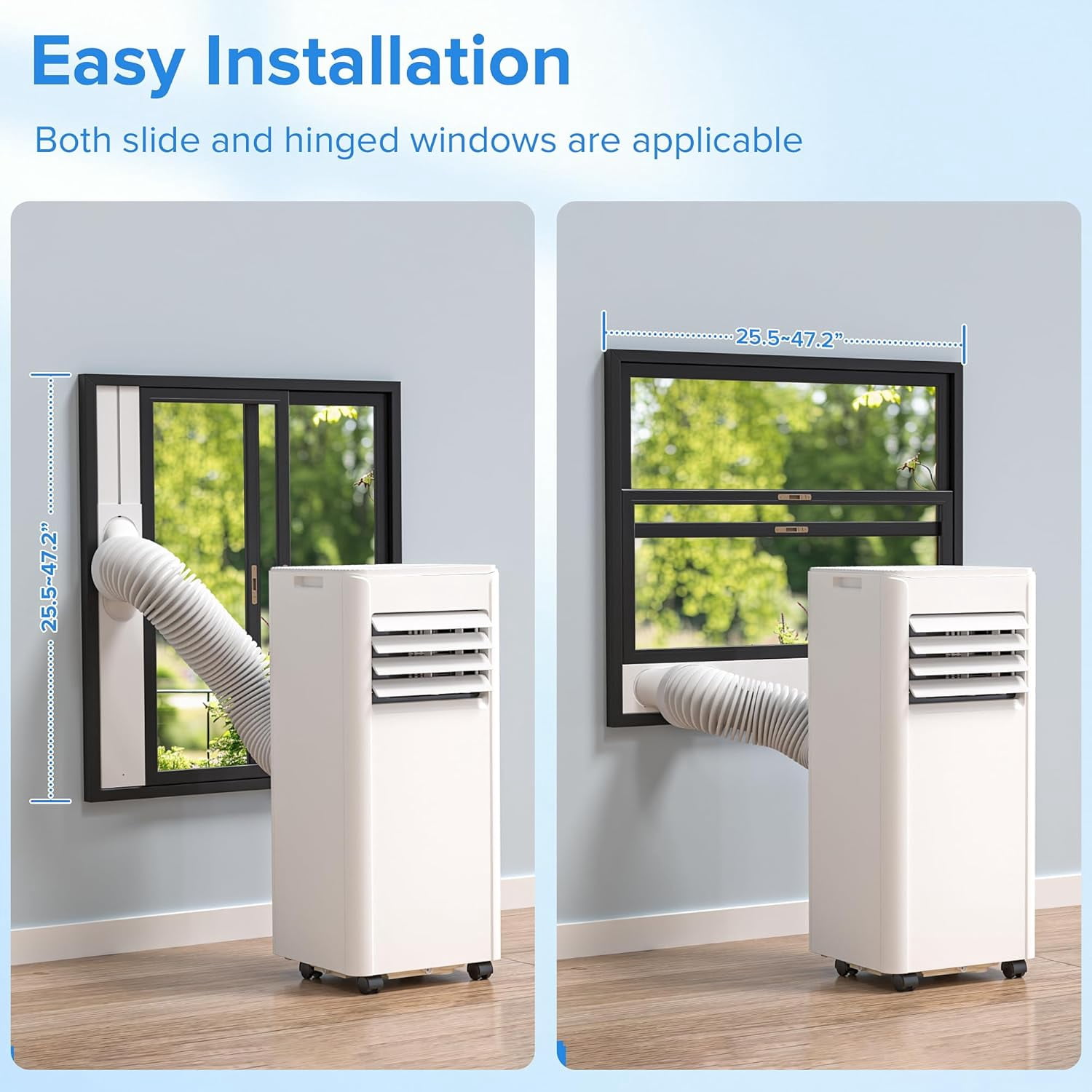 FREE VILLAGE Portable Air Conditioners,8000 BTU Air Conditioner for Room Up to 350 Sq.Ft,24H Timer,Remote Control,Dehumidifier,3 in-1 AC Unit with Window Kit for Bedroom,Indoor Rooms,Home Office