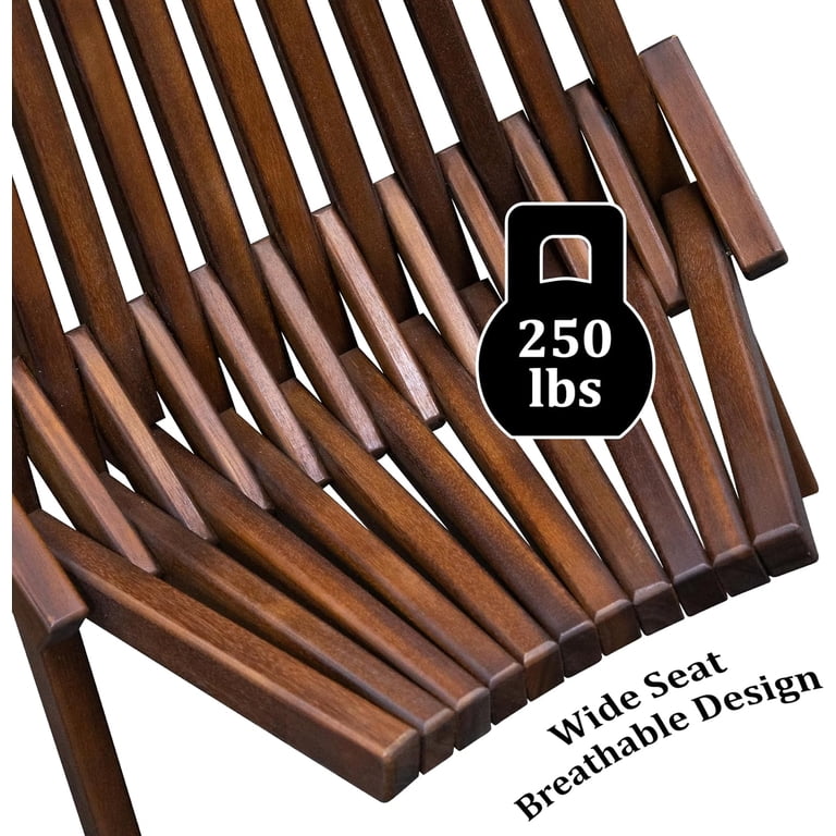Melino Wooden Folding Tamarack Chair, Low-Profile Outdoor Seating