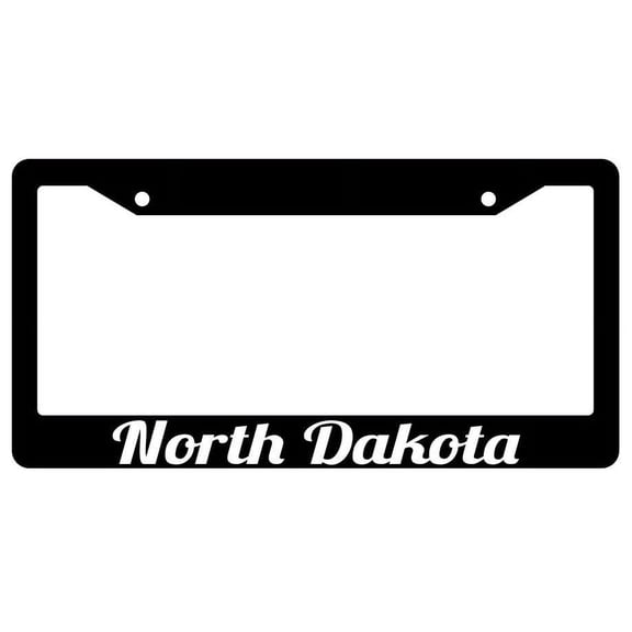 North Dakota Black Plastic License Plate Frame