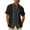 Black #02, variant on Lumtrix Cuban Guayabera Shirts for Men Short Sleeve Casual Button Down Hawaiian Shirt Band Collar Beach Camp Mexican Shirt Black L