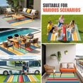 thumbnail image 4 of Colorful Stripes Outdoor Rug for Patio/Deck/Porch, Non-Slip Large Area Rug 5 x 7 Ft, Modern Abstract Art Vertical Striped Indoor Outdoor Rugs Washable Area Rugs, Reversible Camping Rug Carpet Runner, 4 of 8