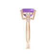 thumbnail image 3 of ANGARA Natural Cushion 3.65 ct Amethyst Solitaire Ring with Diamond Accents in 14K Rose Gold for Women (Size-10mm) | February Birthstone, Anniversary, Jewelry Gift for Women | Natural Amethyst Ring, 3 of 9