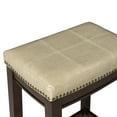 thumbnail image 4 of Linon Cessford 26" Backless Indoor Counter Stool, Dark Brown with Beige Faux Leather, Includes 2 Stools, 4 of 5